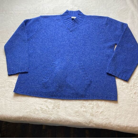 Field Gear Blue 100% Shetland Wool Sweater Size Large - Picture 1 of 10